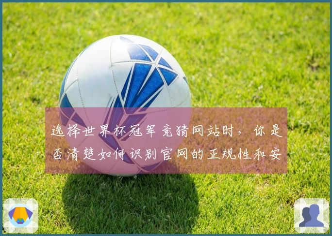 选择世界杯冠军竞猜网站时，你是否清楚如何识别官网的正规性和安全性？